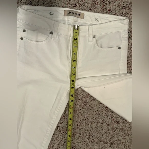 Liverpool The Crop White Women's Jeans with Lace Detail Size 2/26 - Picture 5 of 7